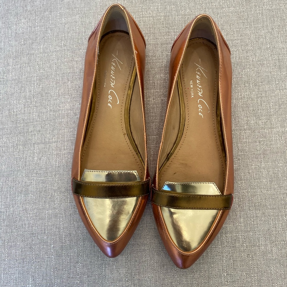 Metallic Kenneth Cole dress flats size 8